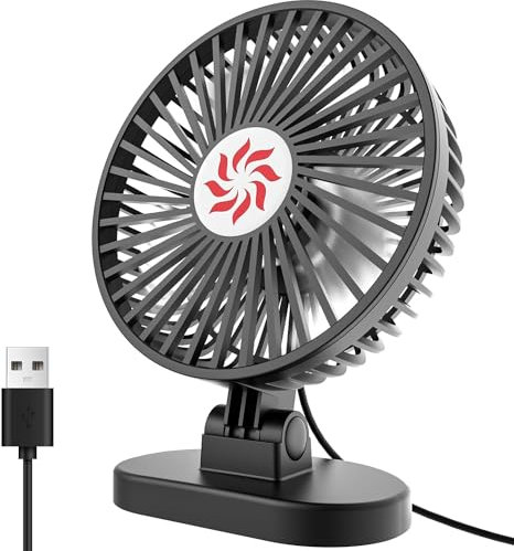 TQQ Ventilateur USB, Mini Ventilateur Portable avec 3 Vitesses, Ventilateur Bureau USB Réglable à 115 °, Petit Ventilateur Portable Idéal pour le Lit, le Bureau,la Voiture, la Poussette,le Camping