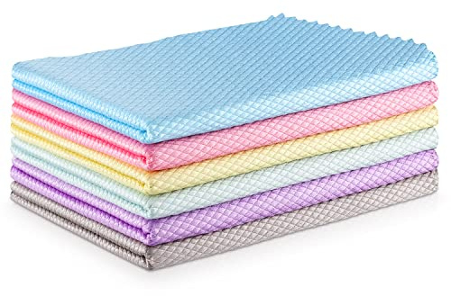 Easy Clean Streak Free Glass Cleaning Miracle Microfiber Cleaning Cloth for Kitchen,Counter,Window,Mirror Lint Free Dish Drying Cloths Glass Polishing Rag,All-Purpose,Reusable,Nanoscale Pack of 6