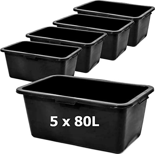 Mortar Box - Bandeja para mortero (5 unidades, plástico, 80 L, 78 cm), color marrón