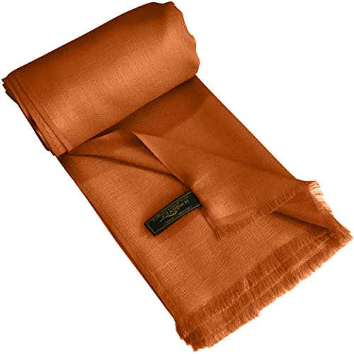 CJ Apparel Damen Handgefertigter nepalesischer Fransenschal Pashmina-Schal, Burnt orange, Einheitsgröße