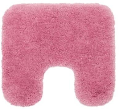 Gözze - Deluxe Badteppich mit Ausschnitt und extra hohem Flor, 100% Polyester (Mikrofaser), Mit Antirutschbeschichtung, 50 x 45 cm - Altrosa