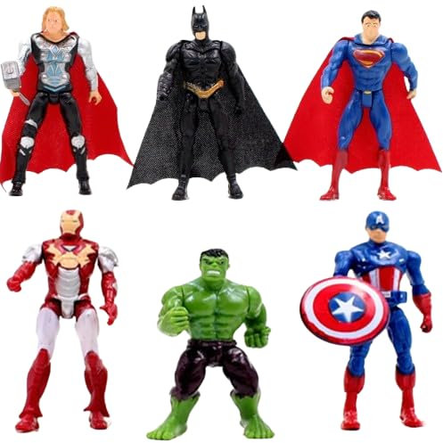 6pcs Superhero Action Figures Set - Party Supplies & Bag Fillers for Kids - Gift Toys