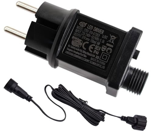 31 V 6 W LED Power Supply, avec câble d'extension IP44 LED Transformer Driver pour adaptateur basse tension pour lumières de Noël, lumières de fées