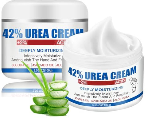 42% Urea Creme mit 2% Säure - 100g Fußcreme für trockene, rissige Fersen und Füße - Hornhautentfernende Fußlotion - Feuchtigkeitsspendende & glättende Haut - Für Ellenbogen, Hände und Knie