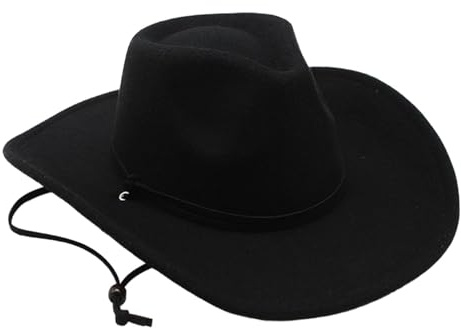 Husoiuy Cowboyhatt, cowboy solhatt – västerländsk cowboyhatt med brett brätte – bekvämt västerländskt tillbehör, cowboyhatt enfärgad för trädgård strand