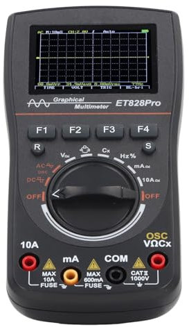 Multimetro di Oscilloscopio Professionale, 2 su 1 Oscilloscopio Portatile Multimetro Universale Professionale Incorporato in 50A Doppio Multifunzionale 50msps, Metri