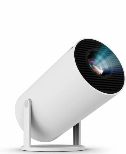 Upgraded Projector with WiFI 6 and Bluetooth Mini Portable Smart Video Theater 4K HD 1080P Outdoor Screen Movie Home TV Monitor PC Games 180° Rotatable Compatible for Laptop Tablet Computer