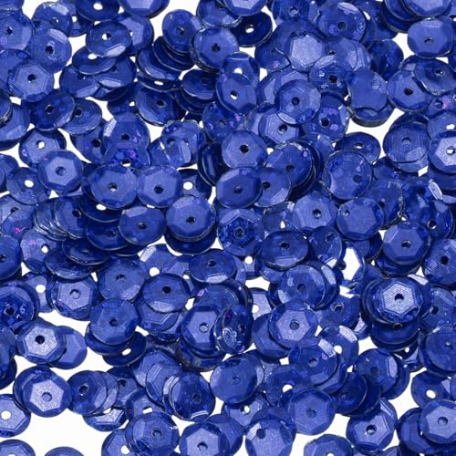 sourcing map Loose Sequins 2800Pcs Silver Backed Cup Embroidery Sequins for Jewelry Making Crafts Sewing, Laser Blue