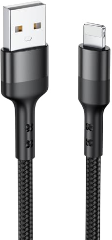 Baileku Cavo iPhone, 1M Cavo Lightning USB Certificato MFi Cavetto Caricatore iPhone Filo Carica Rapida Nylon cavo Ricarica Caricabatterie per iPhone 14 13 12 11 Pro Max Mini XS XR X 8 7 6 SE, iPad