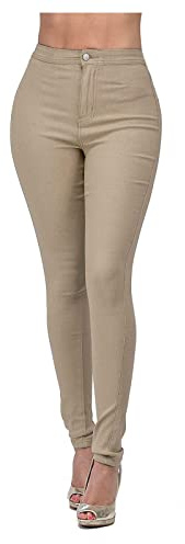 Pantalones vaqueros para mujer, cintura alta, ajustados, corte recto, elásticos, informales, pantalones vaqueros elegantes, pantalones vaqueros de cadera monocolor, pantalones de ocio Y2K, café, XXL