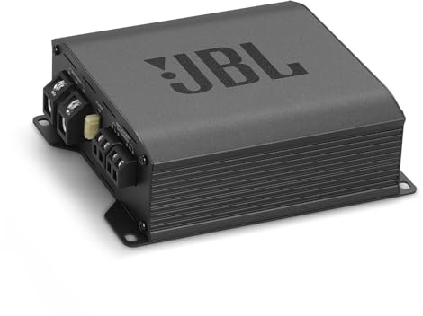 JBL Stage GT80021 Amplificador Auto 2 Canales con 260W RMS x1 puente 130W RMS x2 a 2 ohm y 800W Peak diseño compacto potencia limpia ideal para mejoras de audio con salida fuerte y protección