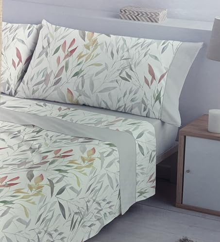 Juego de Sábanas de 3 Piezas - Bajera, Encimera y Funda de Almohada - Sábanas Finas y Frescas para Primavera y Verano, Sábanas para Cama,Algodòn100% (A1, 135 CM)