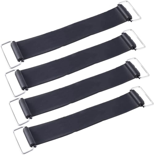 CREATCABIN 4 Unidad de Correas de Sujeción Negras para Batería, de Goma, Universales, Elásticas, de Repuesto, para Motocicleta O Scooter, con Cierre de Y Cable de 17.8x3.6cm