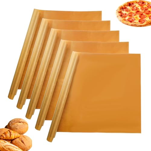 5 Piezas 60 x 40 CM Protectores de Protector Papel Revestimiento Horno Interior Antiadherentes Reutilizables Universal Resistentes para Hornear, Manta de Cocina Teflon para Parrilla de Carbón
