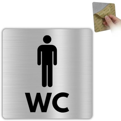 LEIASA | Señal Baño Hombre - 12x12 cm - Aluminio - Aseo Masculino Señores