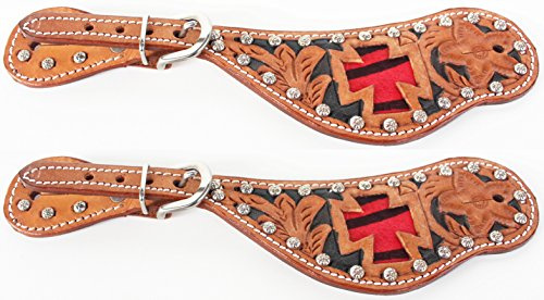 CHALLENGER Horse Western Riding Cowboy Boots Leather Spur Straps Tack 7435