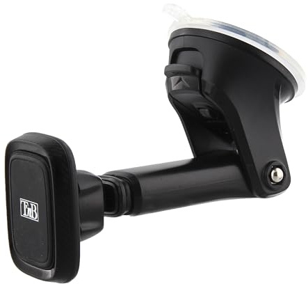 T'nB Supporto Magnetico per Smartphone da Auto Sora, 6 Magneti Potenti – Braccio Regolabile – Rotazione 360° – Ventosa 2 in 1 – Finitura Carbonio – Nero