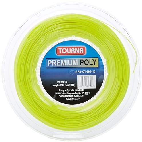 Tourna Premium Poly Durable Tennis String, Optic Yellow