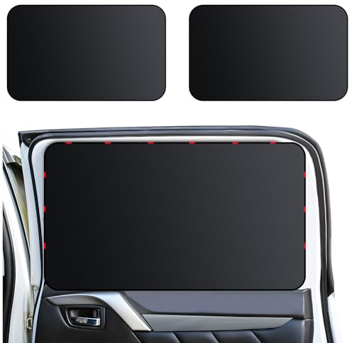 ZATOOTO Car Side Window Shades, Magnetic Car Sunshades for Blockout, Privacy, Opaque, Black, 2PCS