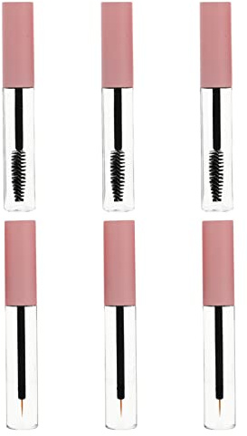 FOMIYES 6pcs 5ML Empty Mascara Tube Eyeliner Lip Gloss Tubes Black Eyelash Cream Container Bottle for Castor Oil DIY Cosmetics, Pink, 10.5x1.5cm