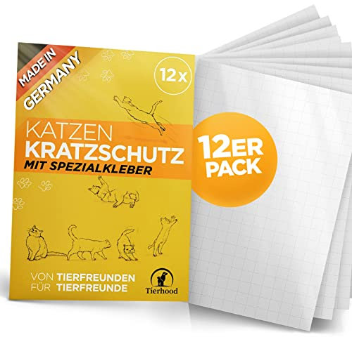 Tierhood Kratzschutz Katze - Kratzschutz Sofa Katze - Selbstklebende Anti Kratz Folie für Katzen - Kratzfolie selbstklebend - Katzen Kratzen abgewöhnen leicht gemacht - Made in Germany
