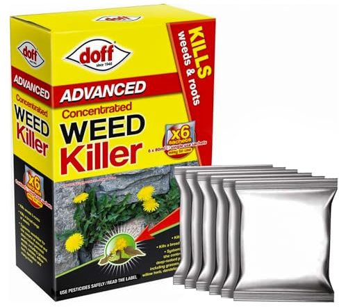 Zinnia Doff Advanced Concentrated Weedkiller 80ml Includes 6 Sachets For Powerful and Long-Lasting Tough Weeds & Roots Control