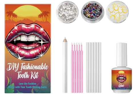 Decorazioni per la festa dei denti, kit di pietre preziose per i denti, gioielli per denti con gemme di denti, affascinanti, gioielli per denti in artificiale, stili ricchi, per donne, fidanzata