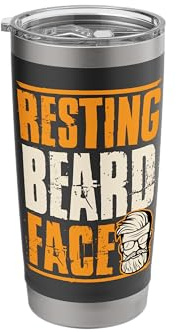 Resting Beard Face Funny Beaded Dad Joke Stainless Steel Insulated Tumbler