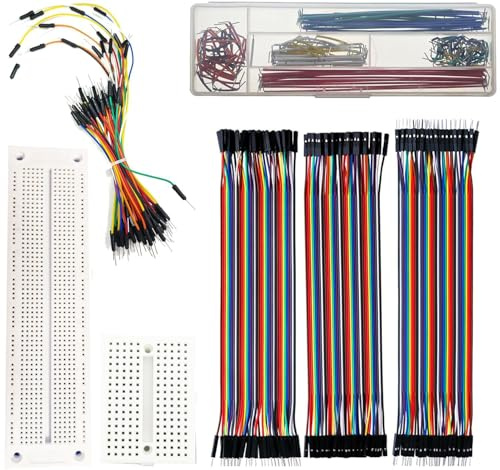 VISSQH Lötfreies Steckbrett Kit mit Male zu Male U förmige Überbrückungsdrähte,Breadboard Jumper Drähte Kabel,Female-Female/Male-Female/Male-Male Jumper Wire Kabel für DIY