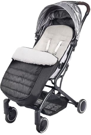 Cosytoes Fotmuff, Fairy Baby vattentät och vindtät, CosyToes fleecefodrad universell passform för barnvagnar barnvagnar buggy stor (svart/vit fleece)