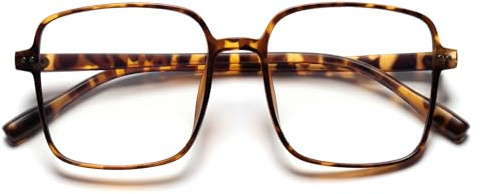 EYEGLSMST Lunettes de Lecture Oversize 1.0 pour Femmes, Lunettes Loupe Grande Taille Carré, Mode Lecteurs Anti Lumière Bleue Pour Écrans, Lunettes Anti Fatigue Oculaire