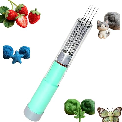 Kit d'aiguille de feutrage électrique avec aiguilles réglables et piquage automatique pour bricolage peinture sur laine et travaux manuels