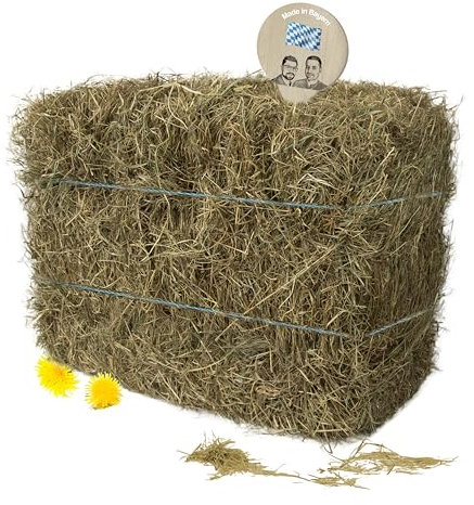Gebrüder Goller - 15 kg Heuballen - Kaninchen Heu für Meerschweinchen, Hamster und Hasen - Wiesenheu als Kleintierheu, auch geeignet als Deko Heu für Heu Deko - Heu Ballen direkt aus Bayern