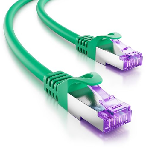 deleyCON 20m CAT7 Netzwerkkabel - 10 Gigabit - RJ45 Patchkabel Ethernet Kabel (Kupfer, SFTP PiMF Schirmung) - für Highspeed LAN DSL Switch Modem Router Patchpanel CAT7 CAT6 CAT5 - Grün