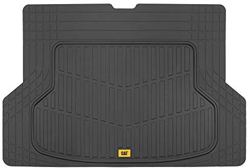 Cat® ToughRide Heavy Duty Automotive Rubber Cargo Liner Trunk Floor Mat, Odorless All Weather Protection, Trimmable to Fit Most Vehicles Car Truck Van SUV, Black, 53 x 36.25in