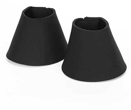 Nobleza – Campanas para Caballos, Campanas de Salto de Neopreno con Protección de Pezuñas, Ideales para Equitación, Negro