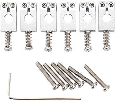 Musiclily Ultra 10,5mm Messing Tremolo Saitenreiter Saddles für Strat Style E-Gitarre, Chrom (6er Set)
