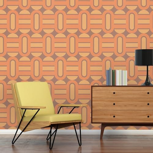 A.S. Création Retro Tapete 70er -Tapete Vintage Grafik Braun Gelb Orange - A.S. Création Vliestapete Retro Chic 395362-8,50m x 0,53m - Made in Germany