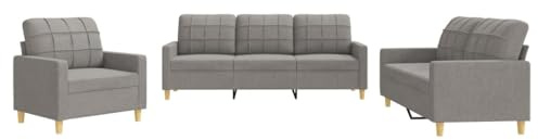 vidaXL Set di Divani 3 pz con Cuscini Tortora in Tessuto, Set di sedute, Poltrona, Poltrona da TV, Divano, Seduta, Seduta da Soggiorno