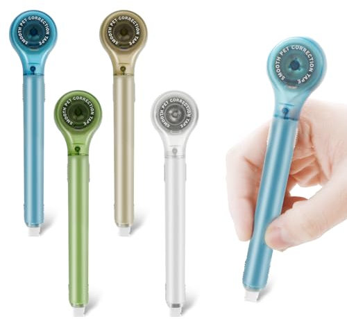 Ouligay 4 Stück Korrekturroller 6mx5mm Mini Korrekturmaus, Korrekturband Set White Out Tape Pen Schulsachen Correction Tapes Mini für Studenten, Kinder, Büroangestellte