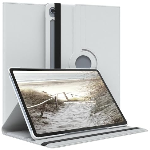 EAZY CASE - Tablet Hülle für Samsung Galaxy S10 FE Plus Schutzhülle 13,1 Zoll Smart Cover Tablet Case Rotationcase zum Aufstellen Klapphülle 360° drehbar mit Standfunktion Tasche Kunstleder Weiß