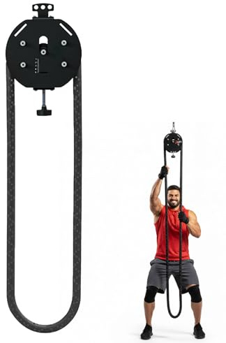 LADECNERHT Endless Rope Trainer, Resistance Trainer Machine, Suspension Endless Rope Pulley System, 14 Ft Closed-Loop Nylon Rope, Home Gym Infinity Rope for Interval Resistance Training