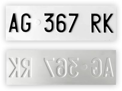 Targhe Storiche srl Targa Personalizzata - Modello Anteriore dal 1995 al 1997 - Lettere e Numeri in Rilievo, Incisa su Alluminio Catarifrangente, Made in Italy [Colorazione D'origine]