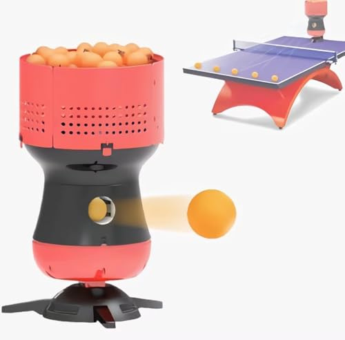 Robot de tenis de mesa con control remoto, velocidad y frecuencia ajustables, lanzador automático de pelotas de ping pong, almacenamiento de pelotas extraíble, perfecto para entrenamiento de práctica