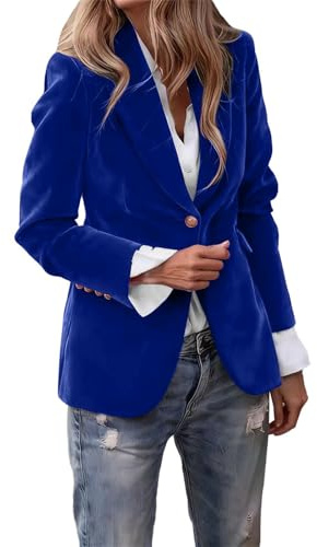Sammetsblazer, stretch, lång blazer, elegant festlig, blazer, knappslå businessblazer, långärmad övergångsjacka, revers kontor, solid kostymkappa med fickor, damblazer, ledig kavaj