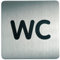 Durable 495723 Pictograma WC, cuadrado, 150 x 150 mm, acero inoxidable