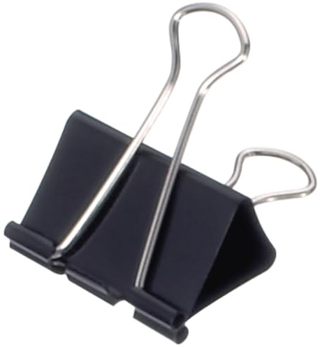 MAUL Pinzas originales mauly (6 unidades) de 40 mm, fijación con 19 mm para sujetar hasta 190 hojas de papel, versátil en la oficina, como utensilios de cocina y en el hogar, color negro