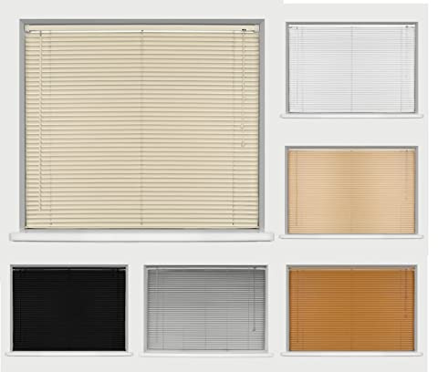 Ruby Deals Wide Venetian Blind Plain Cream PVC 25mm Slat 150cm Drop 75cm