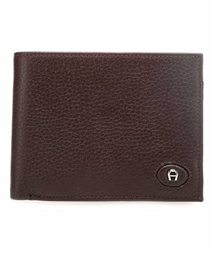 Aigner Geldbörse, Damen, Portemonnaie-Benutzerinnen, Unisex, Leder, WALLET, Klassisch, Dunkelbraun, Doblez, 2 Fächer, 3 Abteilungen, 4018556190959