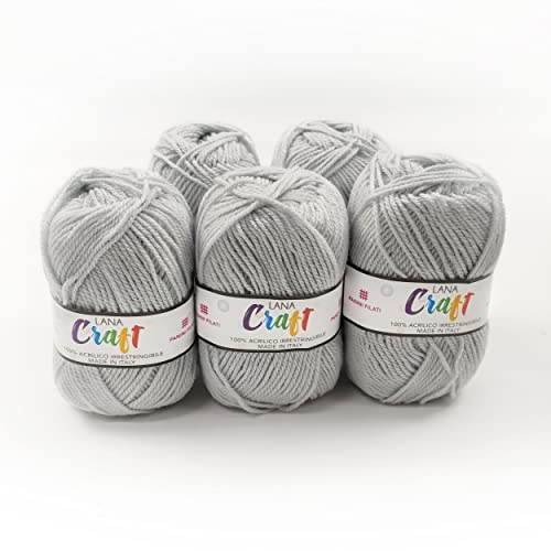 Panini Tessuti, 250 gram – 50 g ullnystan – Made in Italy – finns i flera färger för unicinettstickning och sticknålar nr 3,5 och 4–50 g, 133 m – DIY, garn, ull